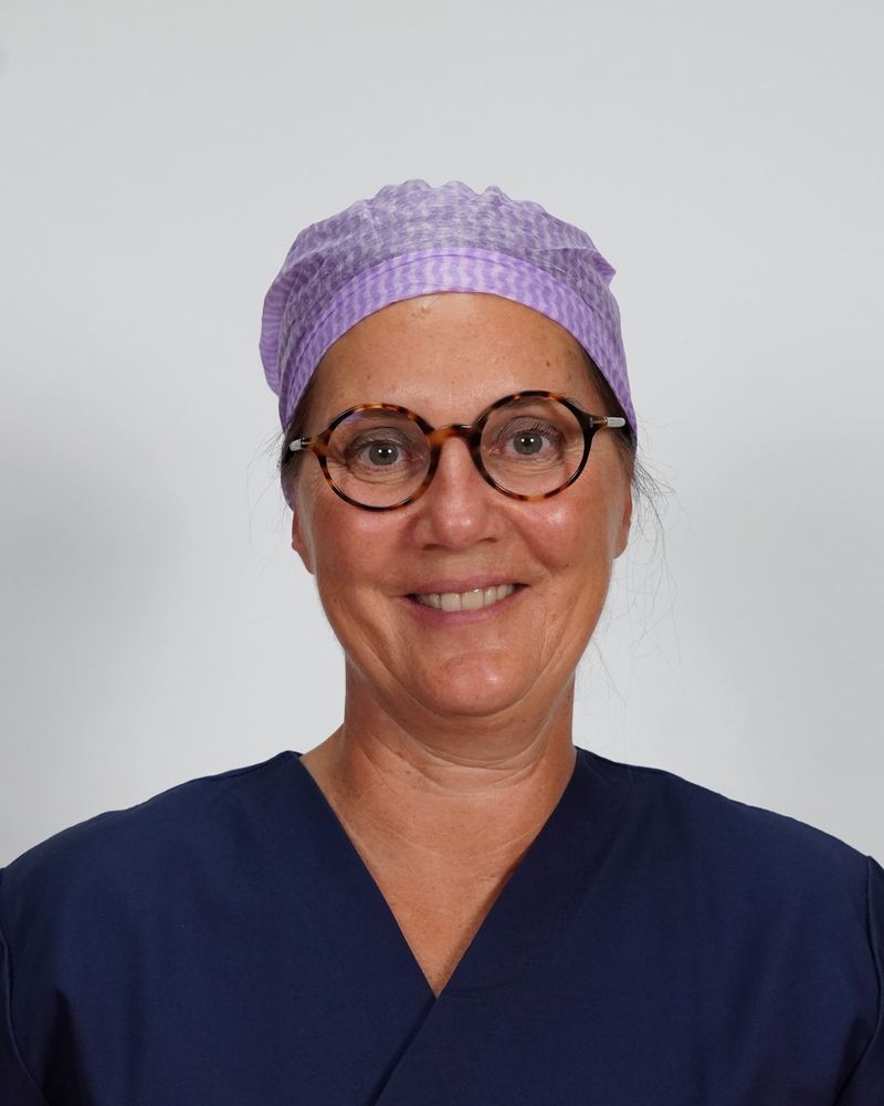 Kerstin Reichert in surgical scrubs